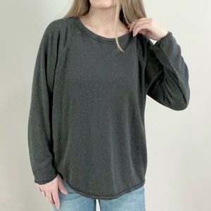LA RELAXED Raw Raglan Dark Gray Sweatshirt size Small